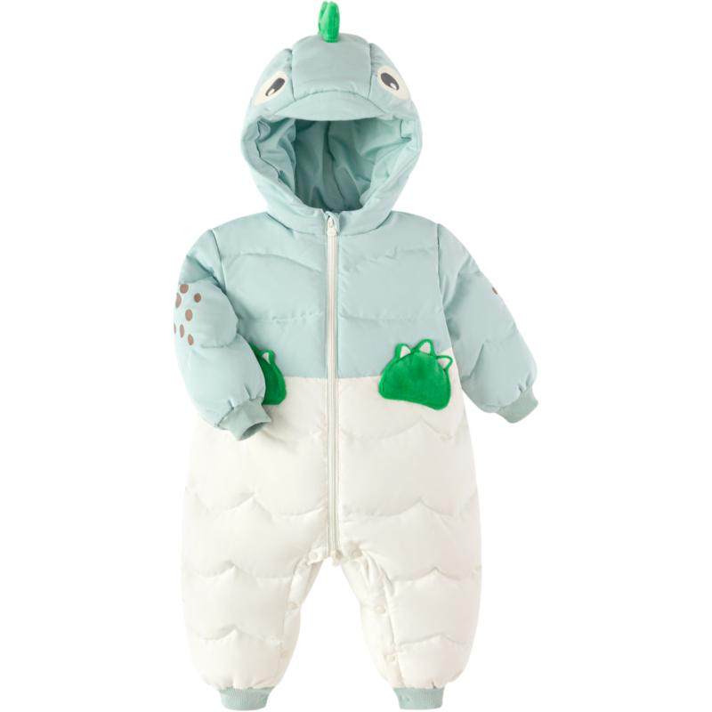 巴拉巴拉童装婴儿羽绒服冬季宝宝连体衣男童女童外出加厚爬服A类