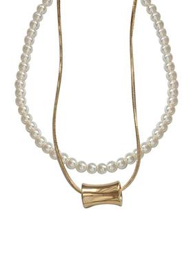 双层叠戴轻奢珍珠项链女