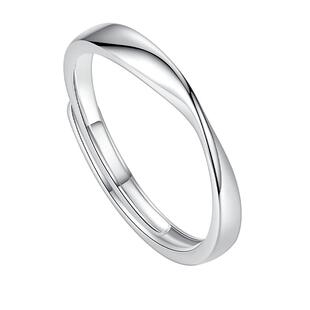 925纯银莫比乌斯环戒指女男款单戒情侣对戒999足银小众款素圈正品