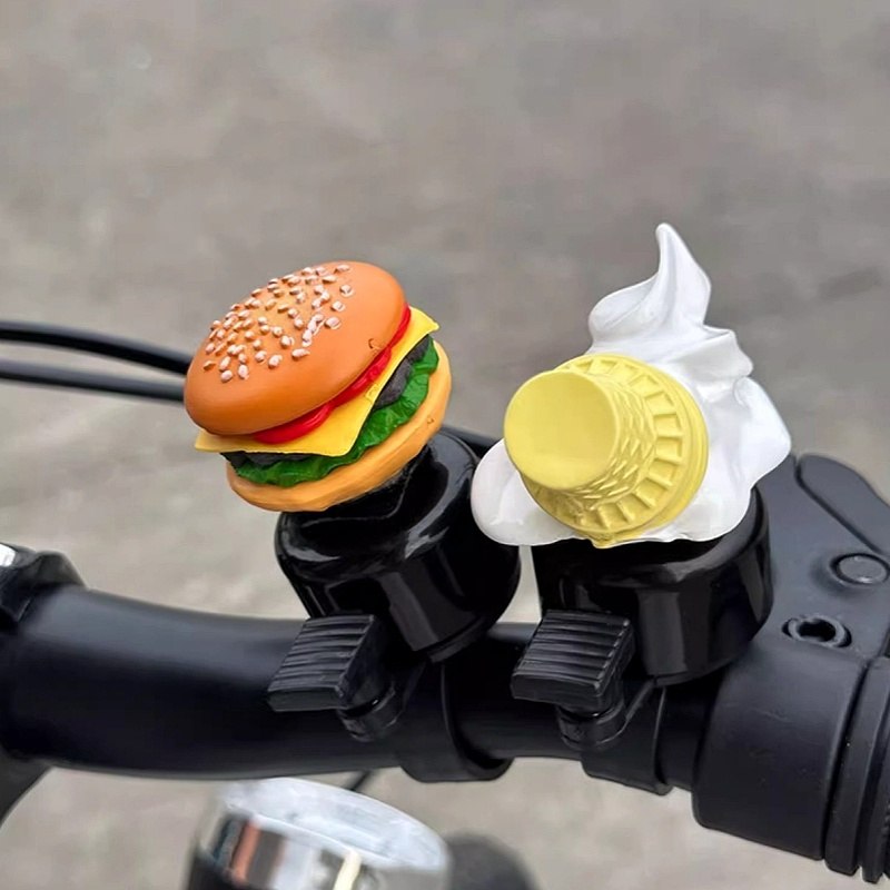 汉堡卡通自行车铃铛超响儿童山地车通用车铃滑板车铃铛自行车装饰