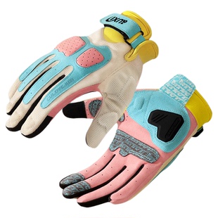 手套摩托车复古手套女生款耐磨女骑专用防摔机车手套春秋电动车夏