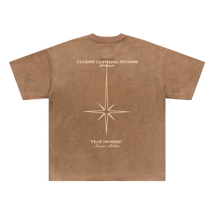 FEAROM新品夏季美式短袖t恤男2024新款情侣半袖vintage复古体恤潮