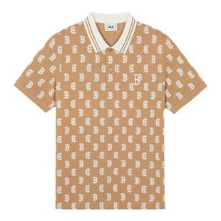 MLB官方男女情侣满印老花polo衫舒适百搭休闲短袖PQM04