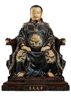 全铜真武大帝紫尊佛堂高温着色