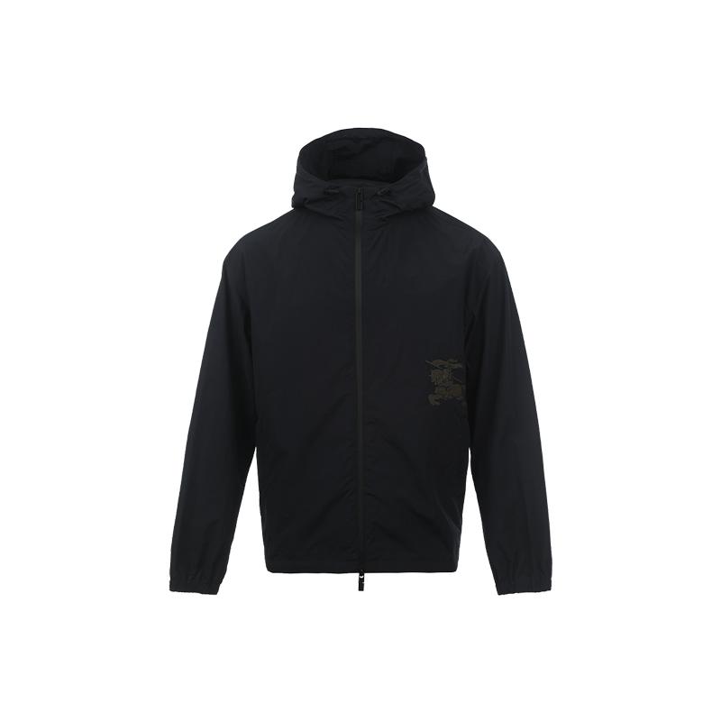 【自营】BURBERRY/博柏利男士马术骑士纯色连帽宽松休闲夹克外套