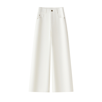 高腰显瘦天丝棉牛仔直筒微喇裤女