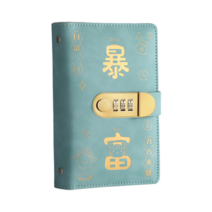 2026新款暴富存钱本2万现金收纳册收藏册带密码锁存钱夹钱册防水大容量高颜值可爱儿童理财压岁钱存款本可放