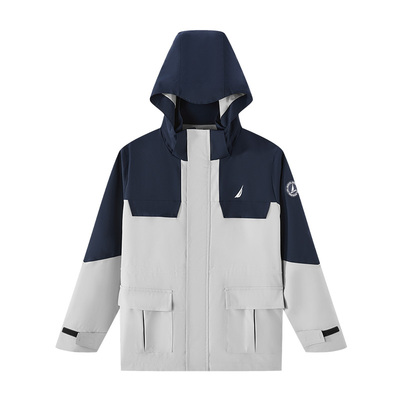 NAUTICA童装 男童女童户外冲锋三防外套春秋季儿童硬壳外衣拼色