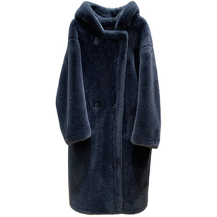 泰迪熊仿天鹅绒貂皮大衣韩版连帽长款水貂绒环保皮草女冬毛毛外套