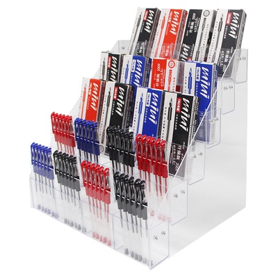 亚克力塑料笔展示架梯形收纳盒