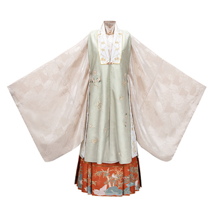 花朝记汉服原创设计 游园兔 明制姐妹装长比甲斜襟衫马面裙