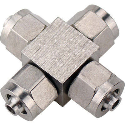 不锈钢快拧接头尼龙气管四通对接