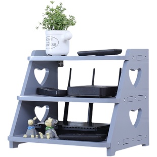 免打孔挂墙机顶盒置物架无线路由器收纳盒实木wifi架子插座遮挡箱