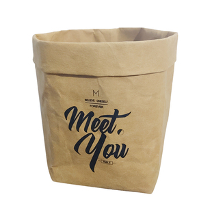 可水洗牛皮纸袋子英文ins北欧风冰箱收纳长法棍面包篮水果蔬菜框