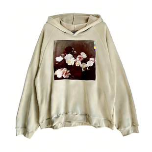 【现货】RAF SIMONS 03SS ARCHIVE玫瑰花卉加绒OS宽松权志龙卫衣