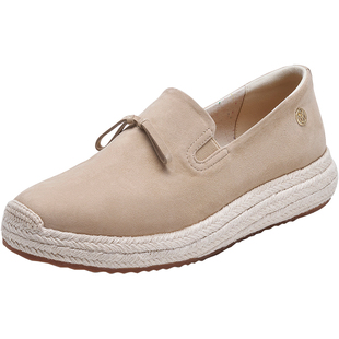 快乐玛丽浅口单鞋女2026春季新款羊皮厚底乐福鞋懒人一脚蹬渔夫鞋