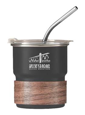 武汉马拉松限定版不锈钢水杯
