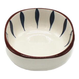 家用蓝线简约陶瓷料碟 火锅蒜泥蘸料醋酱味碟 咸菜凉菜小碗小盘子