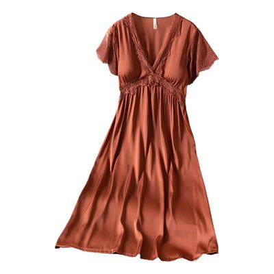 薄款短袖性感带胸垫可外穿睡裙