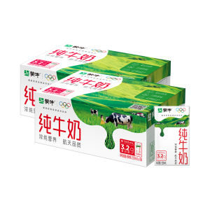 推荐蒙牛纯牛奶250ml×18包×2箱 醇浓营养 优质蛋白