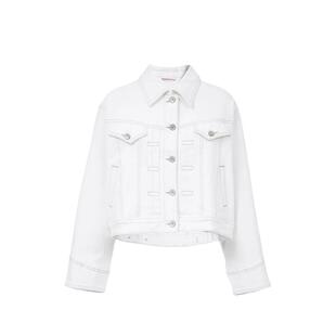 绫致ONLY25春夏复古OVERSIZE版型原色翻领落肩长袖牛仔外套女