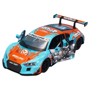 彩珀CCA联名款李小龙奥迪R8LMS仿真合金汽车模型潮玩声光玩具摆件