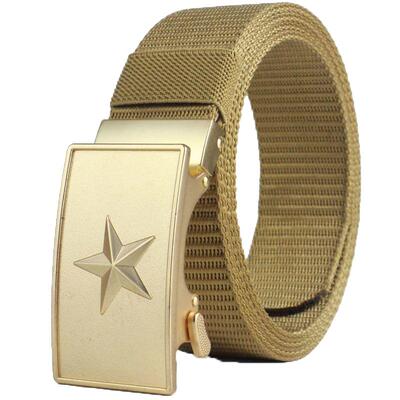 尼龙腰带帆布军训皮带无孔自动扣