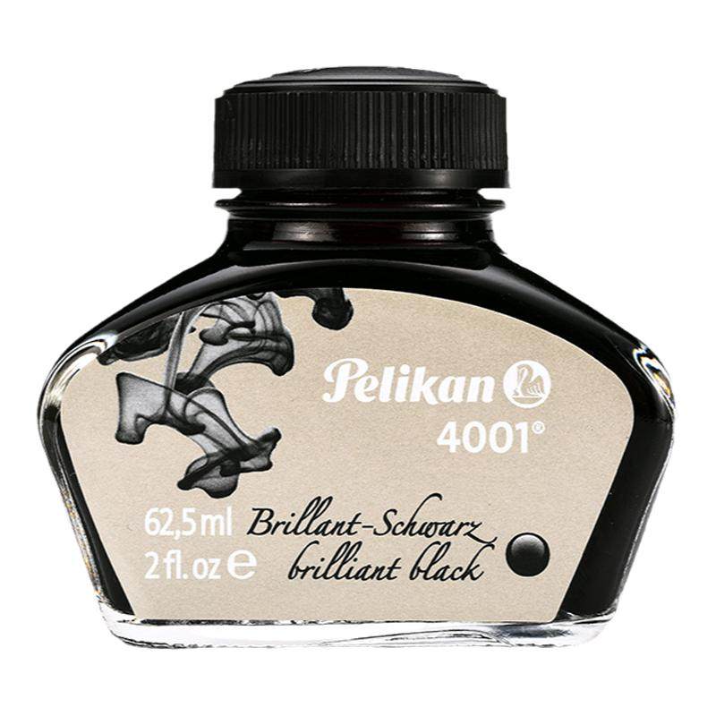 德国Pelikan百利金4001墨水 彩色非碳素墨水 学生老师黑色钢笔水 蓝色 彩墨不堵笔 大瓶装62.5ml 墨水钢笔