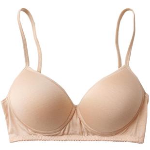 真丝文胸无钢圈100桑蚕丝内衣女士小胸收副乳罩有大码无痕超薄款