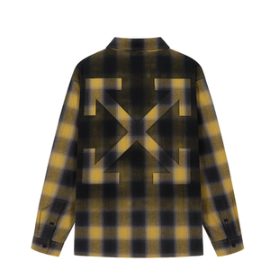 OFF-WHITE™情侣格子衬衫美式复古双箭头图案男女同款长袖上衣