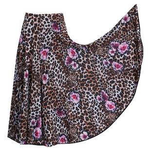 新品豹纹花摩登舞裙国标交谊裙广场舞古典舞大摆练功舞裙天时