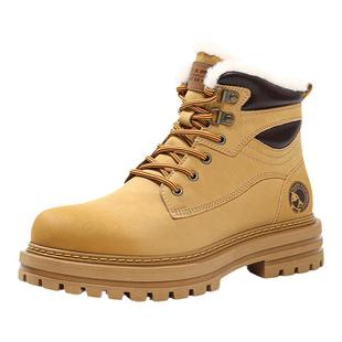 马克华菲雪地靴男冬季新款皮毛一体防寒靴子男士加绒加厚保暖棉鞋