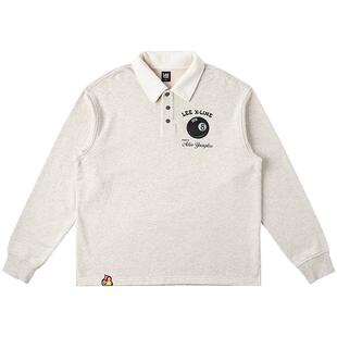 Lee舒适版仿羊羔绒领燕麦灰宽松男女情侣休闲卫衣休闲潮流A05979