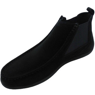 2024秋冬新款高帮鞋男潮套脚百搭反绒磨砂牛皮男鞋时尚真皮休闲鞋