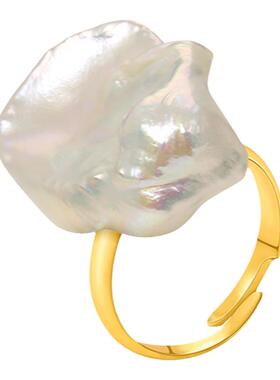 Manreya玛芮雅海滨微风巴洛克珍珠轻奢精致戒指指环