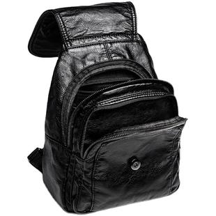 香港MTFSKAER多袋胸包女2026新款软皮女士真皮双肩背包百搭女腰包