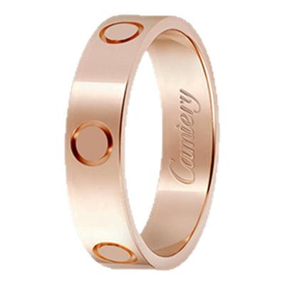 CAMIERY经典爆款LOVE系列18K玫瑰金戒指 送女友老婆生日礼物