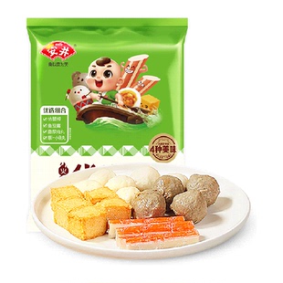 安井火锅丸子优选包400g(爆汁小鱼丸+撒尿肉丸+鱼豆腐+仿蟹柳)