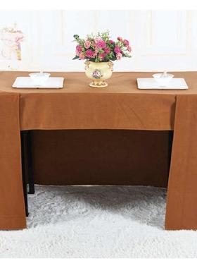 高档墨绿色台呢双层复合会议室桌布会议台裙会议台布桌套