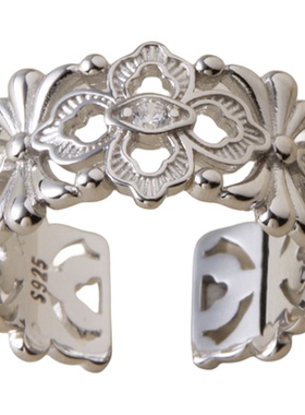 素图女款925银轻奢高级开口戒指