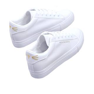 Chic春秋款韩版软皮透气厚底内增高女鞋基础百搭女小白鞋休闲板鞋
