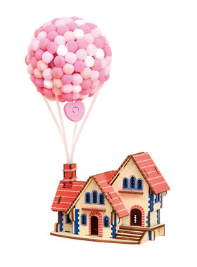 儿童益智diy飞屋热气球模型拼装