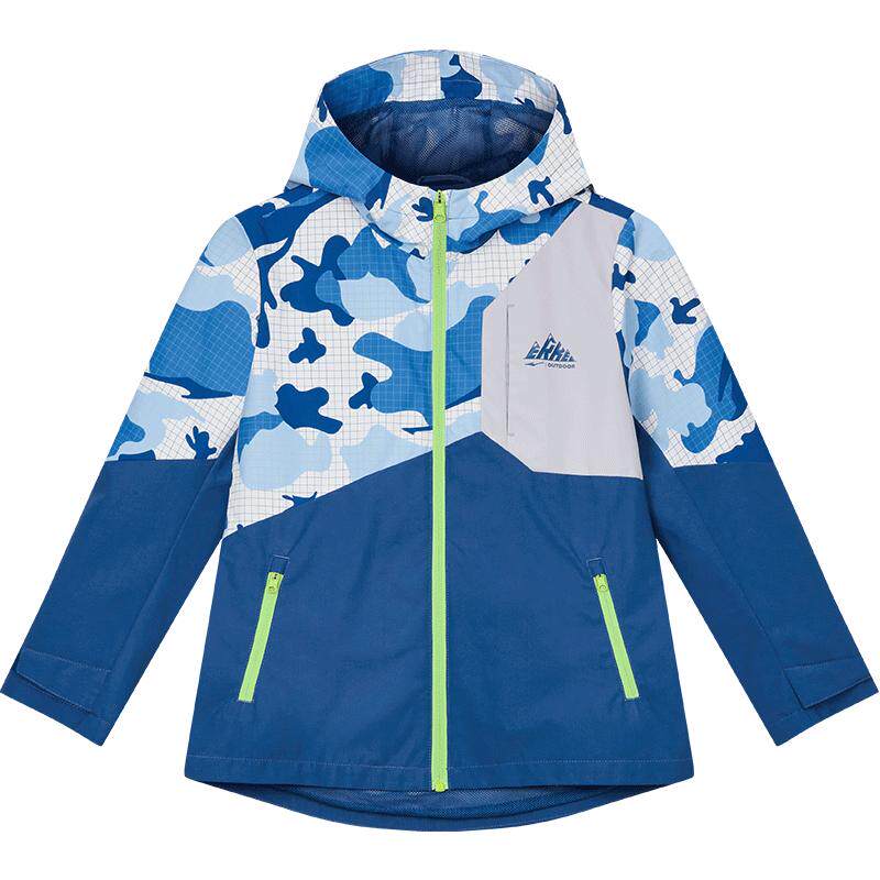 鸿星尔克童装男童女童防水外套