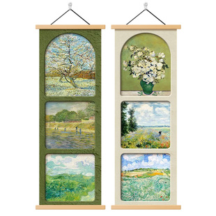 梵高名画客厅装饰画美式复古沙发背景墙挂画世界名画法式组合壁画