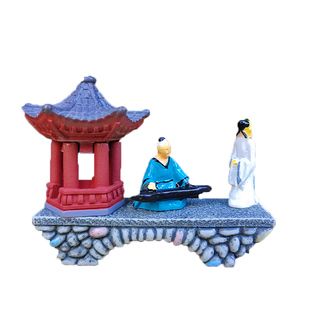 迷你弹琴古人物李白微景观小摆件山水盆栽假山盆景沙盘造景装饰品