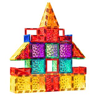 汇乐魔磁智慧片男女孩DIY拼图磁铁棒益智生日礼物儿童积木磁力片