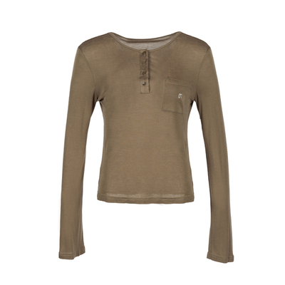 长袖美式薄刺绣女上衣Amee