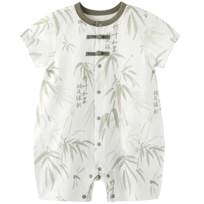 宝宝夏季短袖连体衣百天周岁礼服