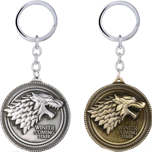 权力的游戏权利史塔克家族钥匙扣圈链龙母坦格利安挂件饰品可转动