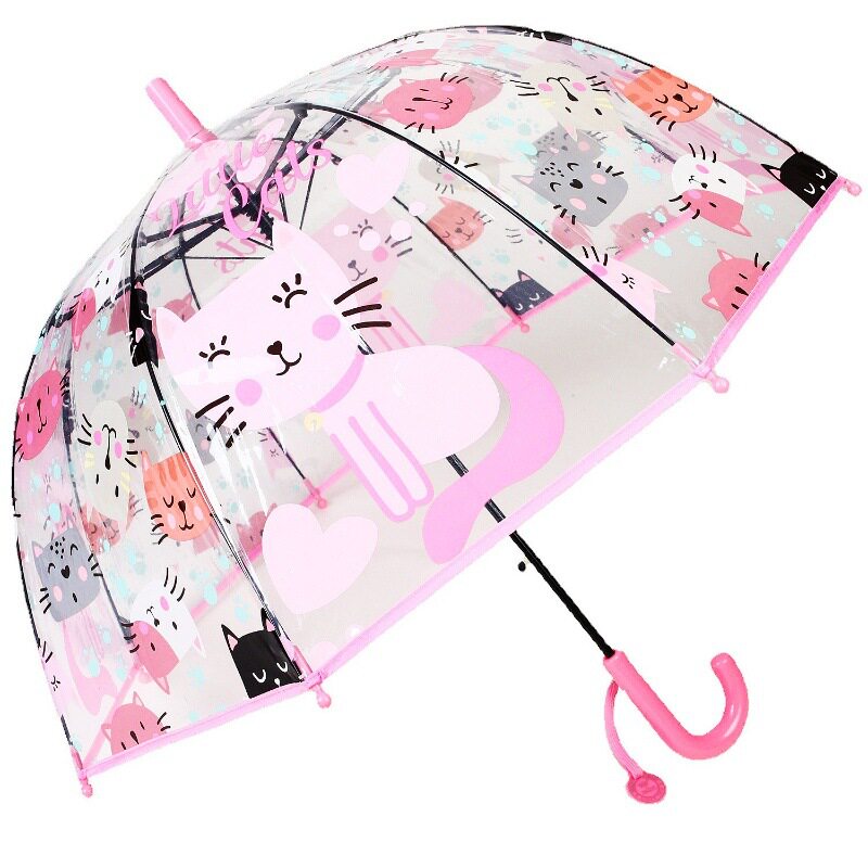 幼儿园儿童透明长柄防雨伞